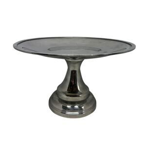 Vintage Stainless Steel 7” Tall Pedestal Cake Stand